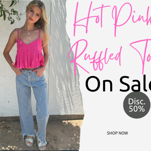 Hot Pink Ruffled Top