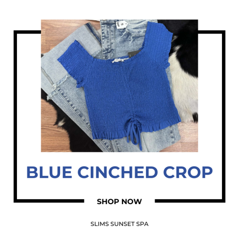 Blue Cinched Crop